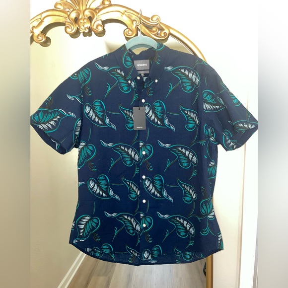 Bonobos Men's Riviera Slim Fit Button Down Casual Short Sleeve Beach Shirt 2XL